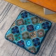 thumbnail image 5 of Velvet Chair Seat Cushions for Kitchen Dining Room Chairs Boho Printed Chair Pad with Ties Soft and Comfortable Square Chair Cushion 16"x16", 5 of 8