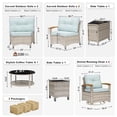 thumbnail image 4 of MEISSALIVVE 9-Piece Curved Wicker Patio Furniture Set, Half-Moon Weather-Resistant Outdoor Sectional Sofa with Swivel Chair, Coffee Table & Side Table, Blue, 4 of 10
