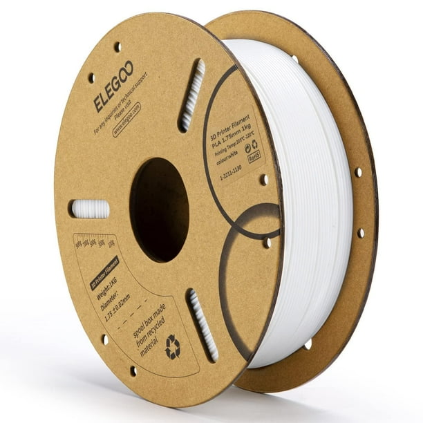 Filamento para impresora 3D ELEGOO PLA de 1,75 mm blanco, 1 kg