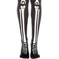 thumbnail image 2 of Music Legs Women's Women's 4171-BLACK-WHITE Skeleton Print Thigh High Stockings; Black & White 4171-BLACK/WHITE, 2 of 4