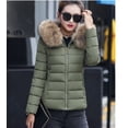 thumbnail image 1 of Chaqueta de algodón para mujer, chaqueta de algodón de talla grande para mujer, estilo corto de moda, cuello de piel grande, chaqueta de algodón de corte ajustado, 1 of 6