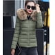 thumbnail image 1 of Chaqueta de algodón para mujer, chaqueta de algodón de talla grande para mujer, estilo corto de moda, cuello de piel grande, chaqueta de algodón de corte ajustado, 1 of 6