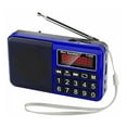 thumbnail image 3 of FM/AM(MW)/SW/USB/Micro-SD/MP3 Portable Radio, Radio with Large Buttons and Large Screen, Portable Radio Rechargeable 1200 mAh Battery (Blue), 3 of 4