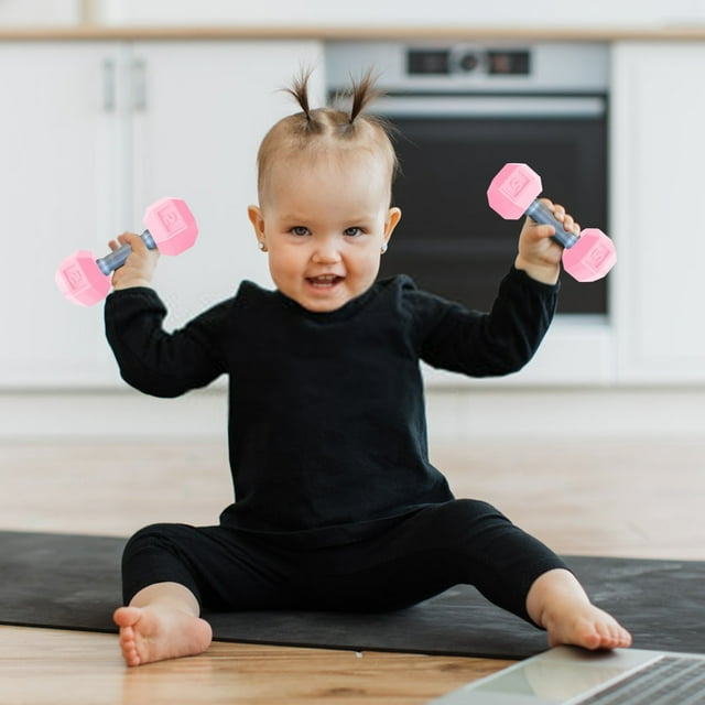 Meitianfacai Mini Haltère Jouets pour Enfants, Rose