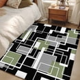 thumbnail image 4 of Sage Green Black Geometric Area Rugs 2.7'x5', Washable Small Throw Rugs for Kitchen Bedroom, Modern Abstract Art Block Indoor Outdoor Rug Non-Slip Low Pile Carpet Runner Reversible Floor Mats, 4 of 8