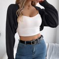thumbnail image 6 of Ediodpoh Cardigans for Women Lightweight Knit Cardigan Summer Casual Loose Fit Open Front Cover up Boho Beach Pure Color Black S, 6 of 8