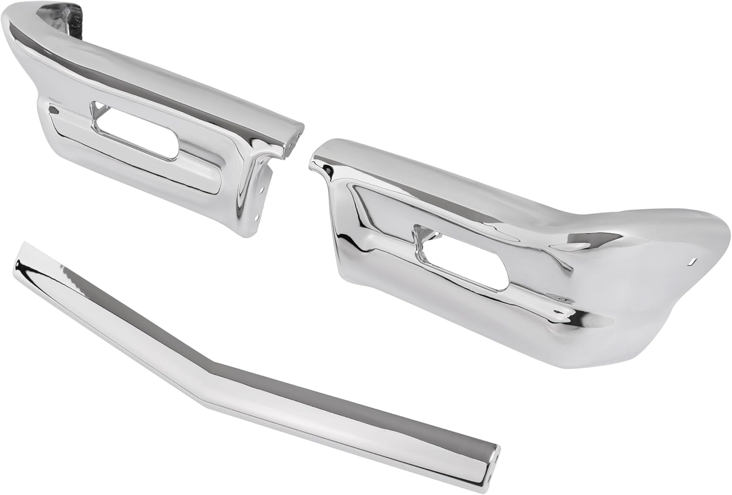 KOJEM Front Bumper Assembly Compatible with 1964 Chevrolet Impala Steel Chrome Silvery 3Pcs