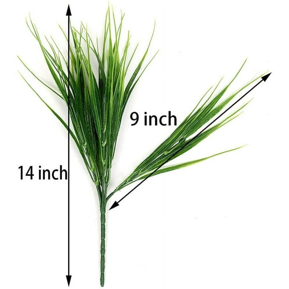 6pcs Artificial Grass Plants Bushes Faux Plastic Fake Wheat Grass for Outdoor UV Resistant Greenery Shrubs Hanging Garden Décor