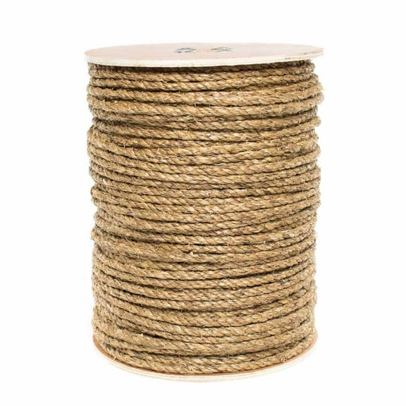 100 Ft Coil - Golberg 5/16" Natural Fiber 3 Strand Heavy Duty Hemp Manila Rope - 3 Pounds