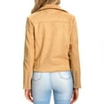 thumbnail image 4 of S P Y M Womens Faux Suede Jacket, Stretchy Moto Casual Soft Coat, 4 of 5