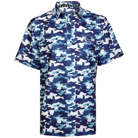 Camo Cool-Stretch Golf Shirt (Blue)