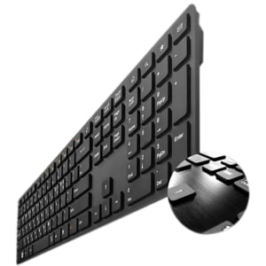 ALUMINUM X-SLIM SOFT TOUCH TACTILE KEYBOARD W/ 2 USB