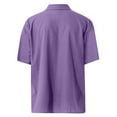 thumbnail image 4 of Huresd Mens Short Sleeve Button Down Shirts Palm Tree Hawaiian Shirts Lighweight Turndown Collar Tropical Beach Shirts for Men Purple L, 4 of 5