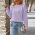 thumbnail image 4 of Casual Elegant Women's Crochet Sweater Hollowout Long Sleeve Design Ribbed Trim Pullover Crewneck Loose Fit Knitwear Top Yellow XXL, 4 of 4