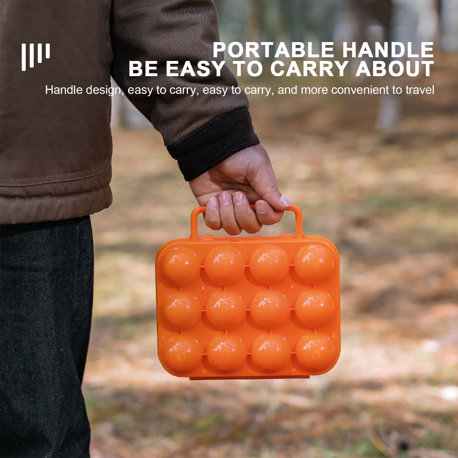JilgTeok 3 Packs Portable 12 Egg Carrier Case ABS Plastic Camping Egg Storage Box with Handle for Outdoor Hiking Travel