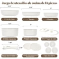 thumbnail image 2 of Sartenes Antiadherentes, Juego de 15 Ollas, Juego de Sartenes con Mango Desmontable, Batería de Cocina Apto para Lavaplatos Y Horno (Blanco), 2 of 8