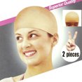 thumbnail image 1 of Waiimak 2Pcs Nylon Bald Wig Hair Cap Stocking Liner Snood Mesh Stretch Beige, 1 of 5