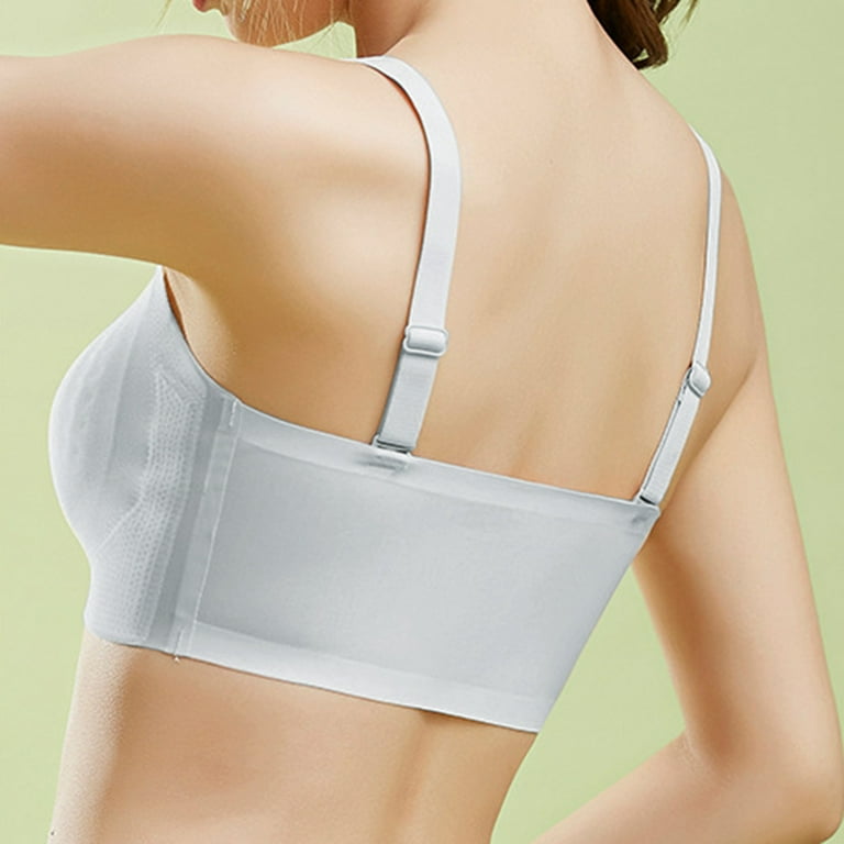 Pgeraug bras for women Plus Size Underwire Trackless Ice Silk Sports Bra  Underwear underwear women Gray XL 