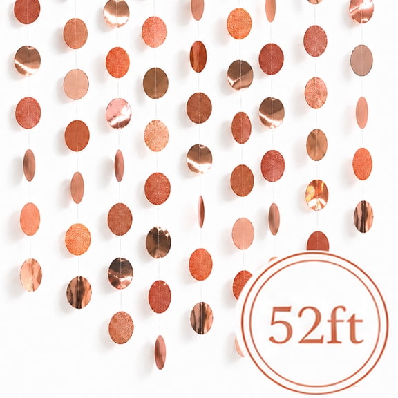 Rose Gold Party Decoration 52ft Bridal Shower Supply Sweet Engagement Birthday Wall Decor
