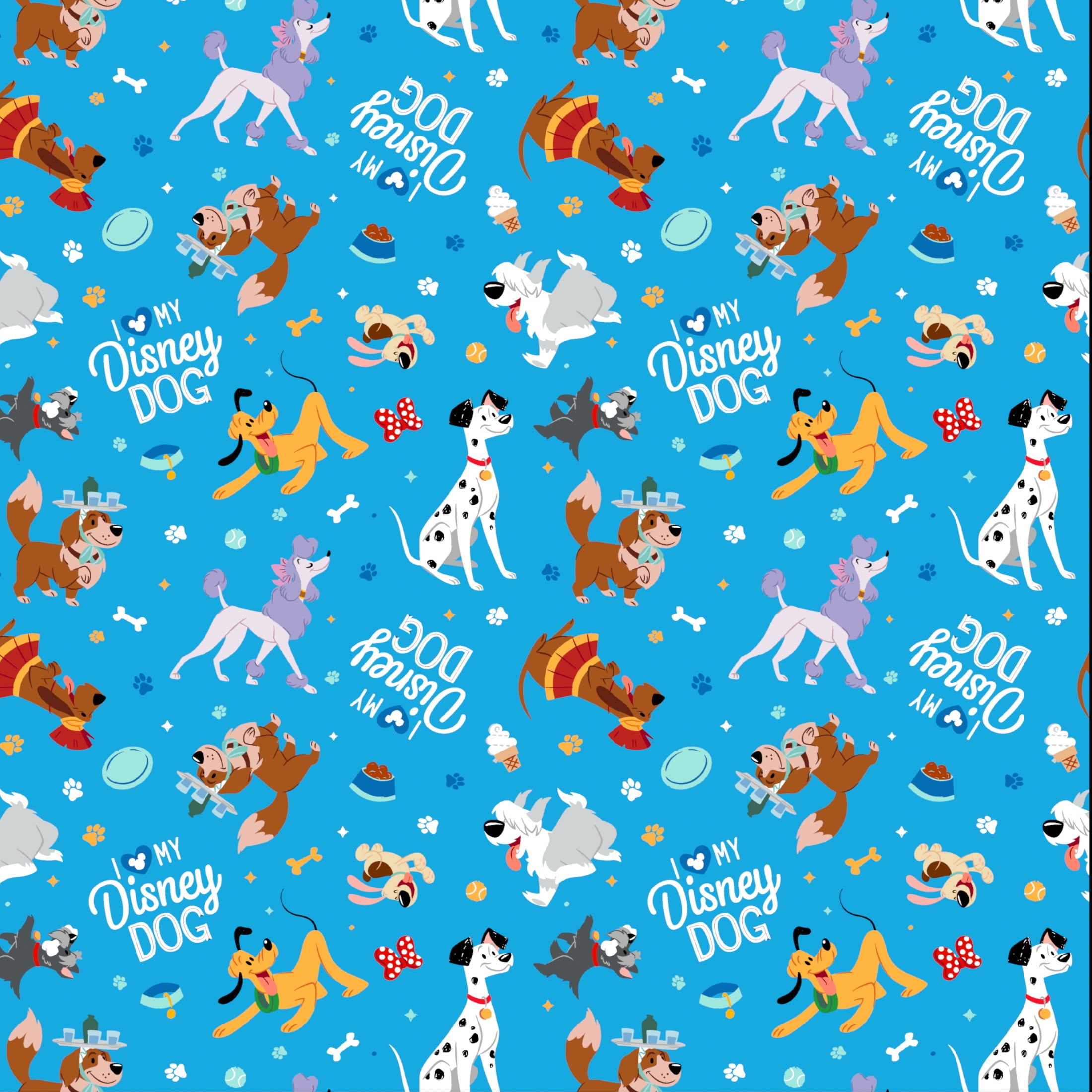 (3 pack) Springs Creative Disney I Love My Disney Dog Fat Quarter Fabric