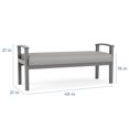 thumbnail image 4 of Amherst Wood Reception Waiting 19" 2 Seat Bench / Black Wood / Dark Gray, 4 of 5