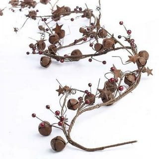Factory Direct Craft Rusty Star and Burgundy PIP Berry Garland