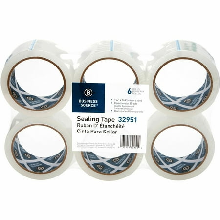 Business Source Sealing Tape 1.6 mil 1-7/8"x164' 6/PK Clear 32951