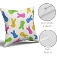 thumbnail image 4 of Easter Pillow Covers 16x16 Set of 2 Hot Pink Green Blue Yellow Bunny Spring Decor Soft Cotton Square Cushion Case for Home Couch Bed, 4 of 6