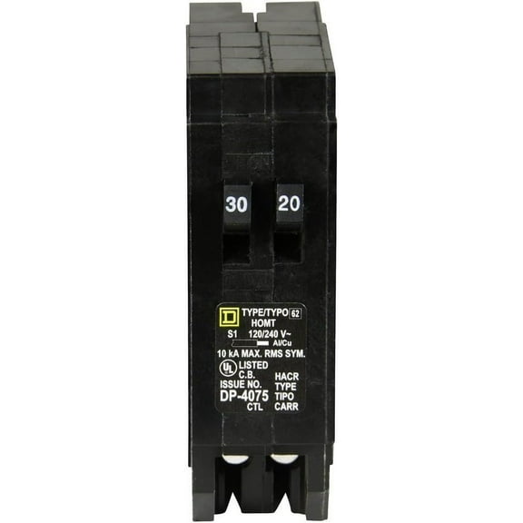 Square D - HOMT3020CP Homeline 1-30-Amp 1-20-Amp Single-Pole Tandem Circuit Breaker
