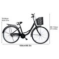 thumbnail image 2 of ZNNT 26" Beach Cruiser Bicycle, Commuter Bike with Basket, Steel Frame Urban Bike for Adult/Men/Women, 2 of 8