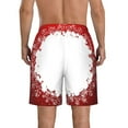 thumbnail image 3 of KLL Winter Christmas Snowflake Men's Casual Summer Beach Shorts Hawaiian Shorts with Pockets-X-Large, 3 of 5