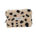thumbnail image 1 of Ofertas Únicas 1 Pc Bolsa de Maquillaje de Piel de Leopardo con Cierre para Vacaciones y Viajes de Negocios, Color Blanco, 1 of 5