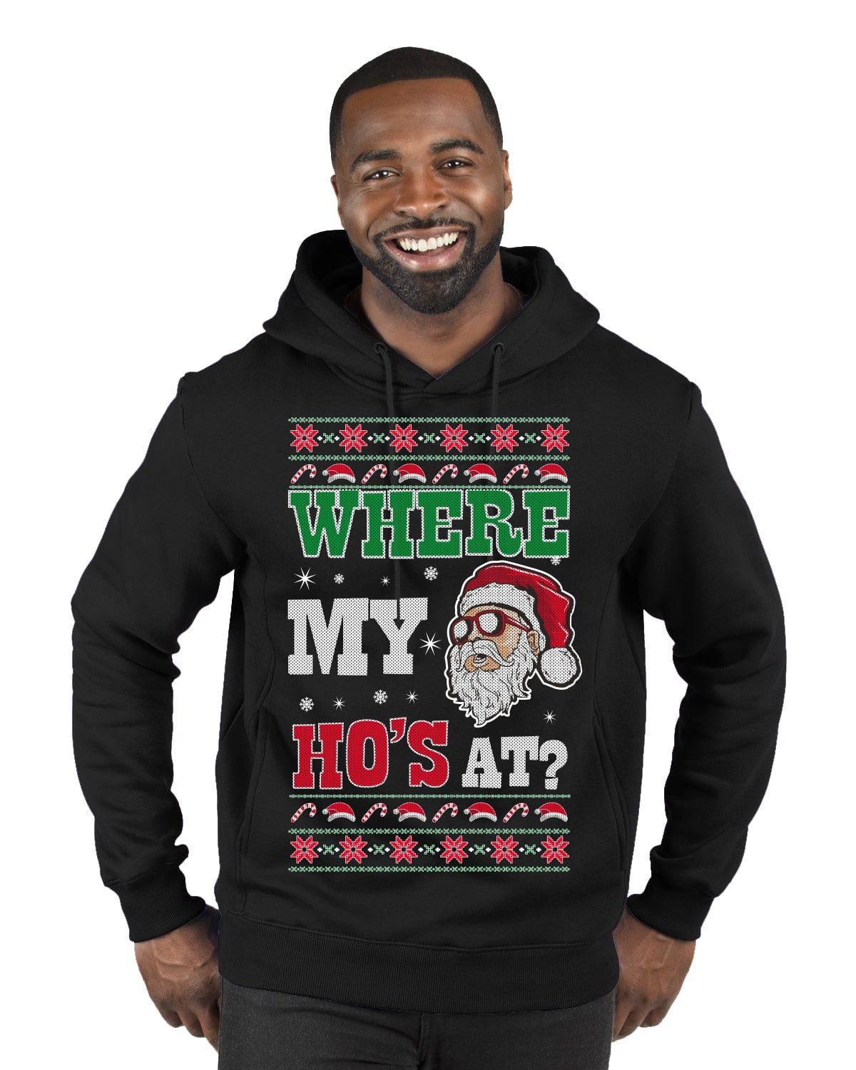 Where my Hos At Santa Ugly Christmas 