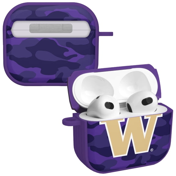 Washington Huskies Camo HDX Case Cover Compatible with Apple AirPods Gen 3 by Affinity Bands