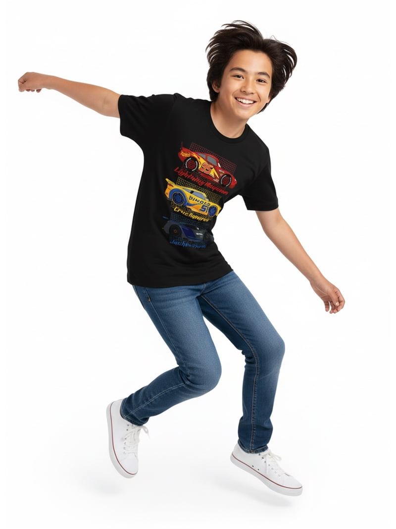 Cars 3, Boys' & Big Boys' Graphic T-Shirt, Racing Trio, Sizes 4-18
