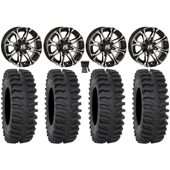 High Lifter HL3 14" Wheels Machined 32" XT400 Tires Can-Am Maverick X3 / Honda Pioneer 1000 / Talon