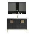 thumbnail image 5 of Alma Bulanka 48" Single Sink Vanity Plaid Grey Oak Finish , Golden Brass Hardware, 5 of 9