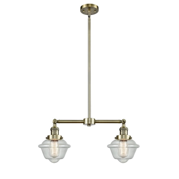 Innovations 2-LT LED Small Oxford 24" Chandelier - Antique Brass - 209-AB-G534-LED