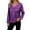 AB433 Purple, variant on Long Sleeve Sequin Shirt For Women Solid Color V Neck Loose Fit Tops Stylish Comfortable Ladies Festival Sparkling Blouse Red