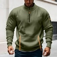 thumbnail image 2 of Mens Quarter Zip Tactical Sweatshirts Long Sleeve Mock Neck Pullover Golf Sweater Fishing Cargo Sports Shirts, 2 of 4