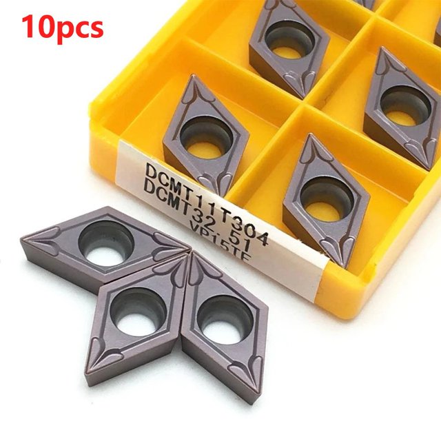 10pcs Carbide Insert DCMT11T304 Indexable Turning Milling Lathe Blade DCMT32.51 VP15TF