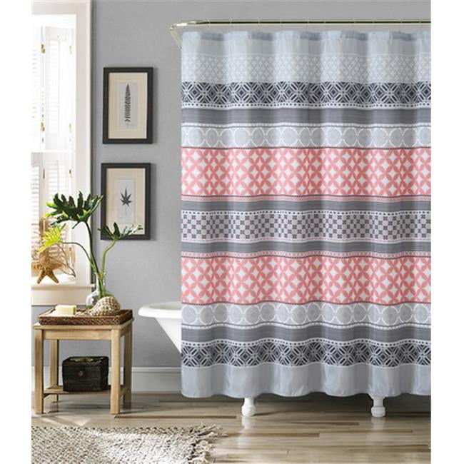 Hawthorne Faux Silk Shower Curtain Set, Gray White And Teal Shower Curtain Set