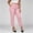 Pink plus size capri pants with pockets a1, variant on Cagogo Women Plus Size High Waisted Capri Pants with Pockets Solid Straight Leg Cropped Trousers Elegant Office Casual Summer Lounge Pants, Army Green XL