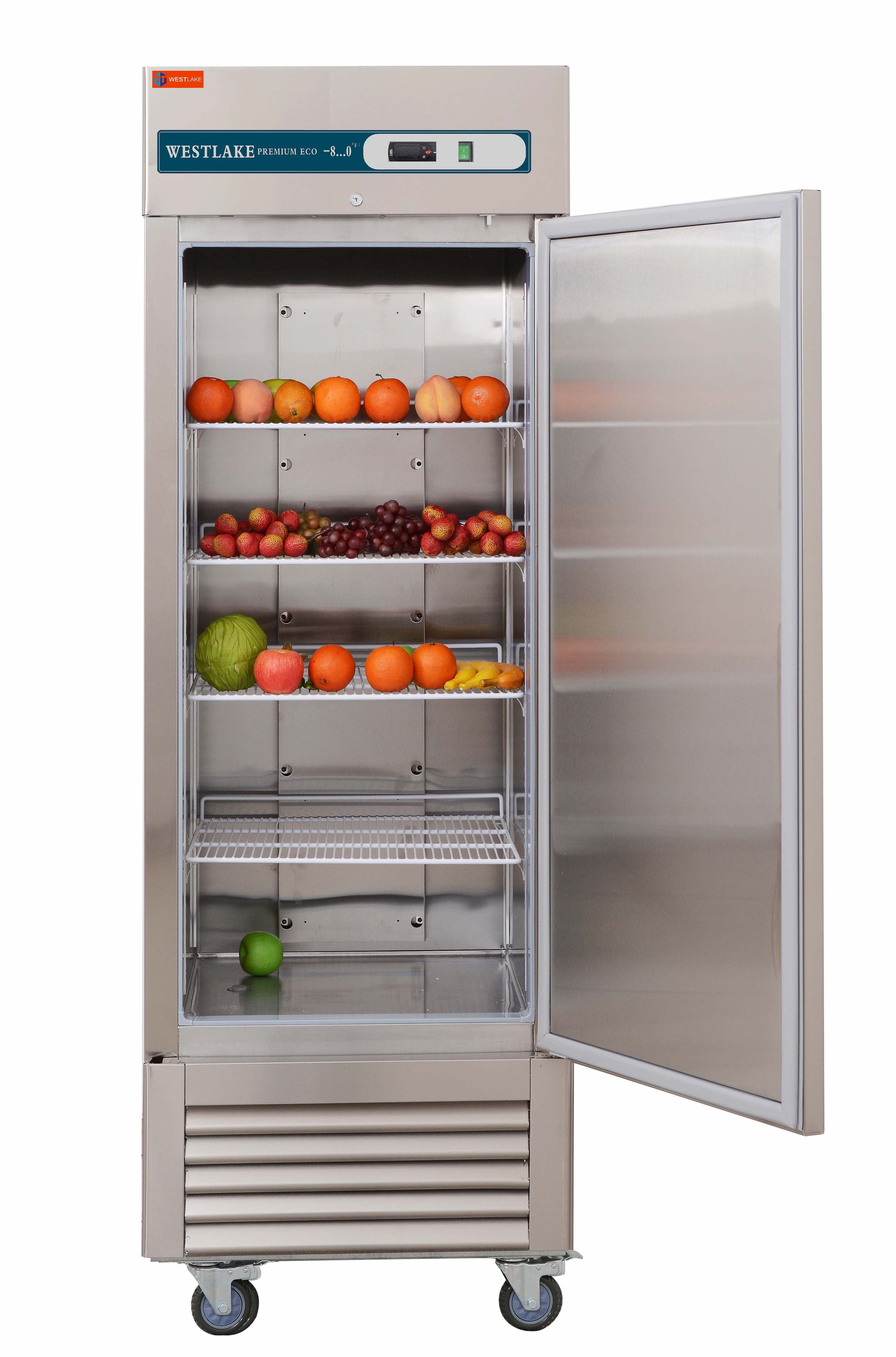 Westlake Commercial Reach In Upright Freezer WKF-23B Single Solid Door Stainless Steel 23 Cu. ft