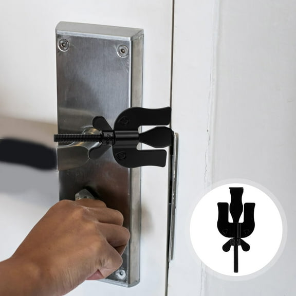 FRCOLOR  Portable Door Lock for Apartment Security Safety Locks Travel Black