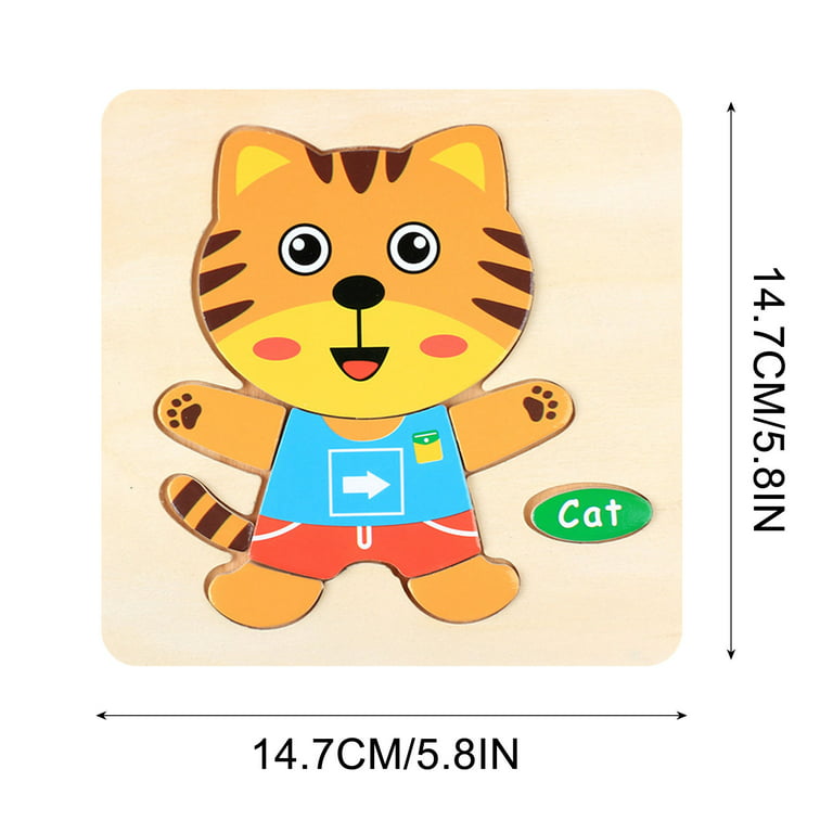 Fridja Wooden Puzzles for Toddler 1-3 Years Old Tiger Wood Jigsaw Puzzles  for Boys Montessori Games and Educational Toys for Kids Wooden Toddler