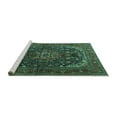 thumbnail image 2 of Ahgly Company Machine Washable Indoor Rectangle Medallion Turquoise Blue Traditional Area Rugs, 5' x 8', 2 of 4