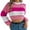 Pink, variant on LUOGENLI Womens Sweaters Cropped Women's Pullover Cropped Sweaters Loose Crewneck Long Sleeve Casual Knitted Fall Winter Sweater Tops Orange Size L