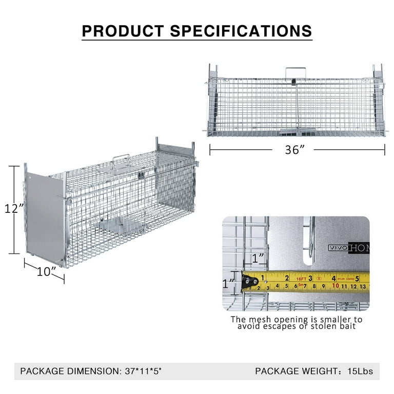 36-Inch Live Animal Cage Trap