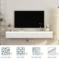 thumbnail image 5 of TV Stand Floating TV Stand, Wall Mounted TV Shelf with Led Lights & Power Outlet,High Gloss TV Cabinet for tv Stands for Living Room,Entertainment Center, 5 of 9